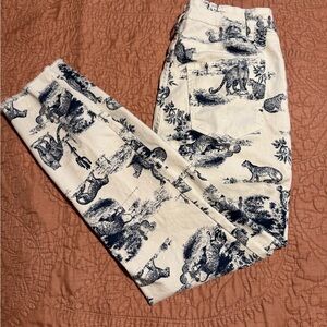 Wild Fable Cream and Black Patterned Pants